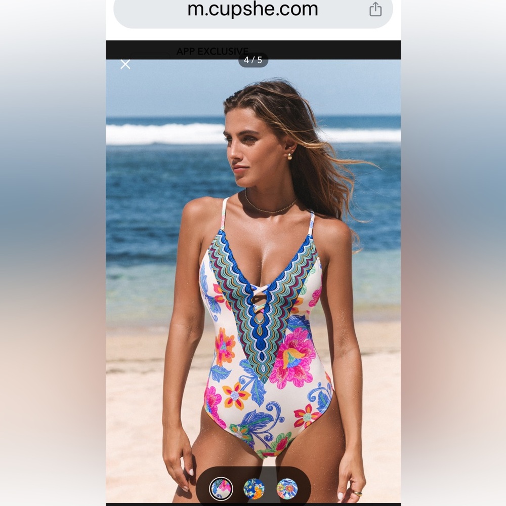 Boho one piece swim suit